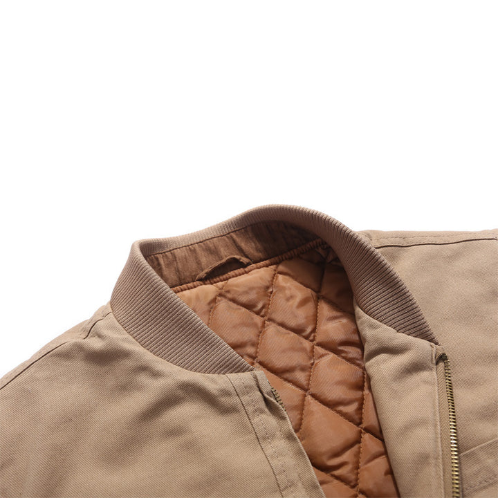 Herren Robust gefütterte Canvas-Arbeitweste mit Rautenstepp-Innenfutter und Brusttaschen – Marzano