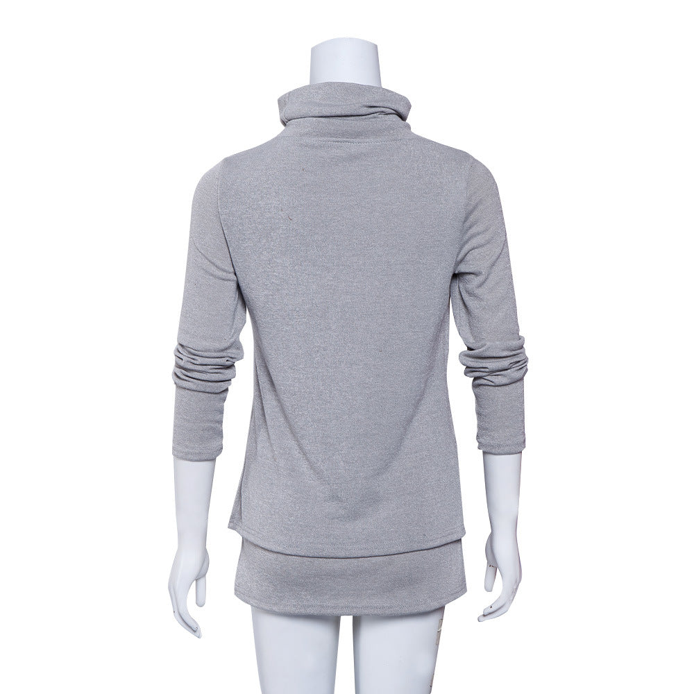 Damen Langer Rollkragen-Layering-Tunika aus weichem Jersey – Mavelle