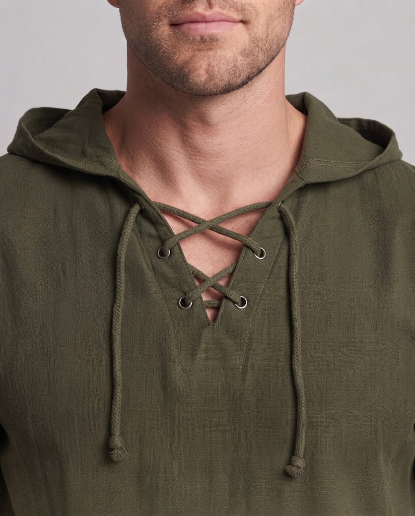 Herren Freizeitshirt mit Kapuze und Schnürung Echo Archiv