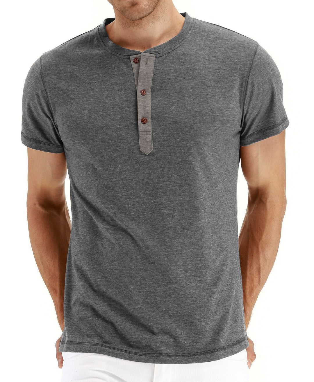 Herren Kurzarmshirt mit innovativem Knopfdesign Echoarchiv