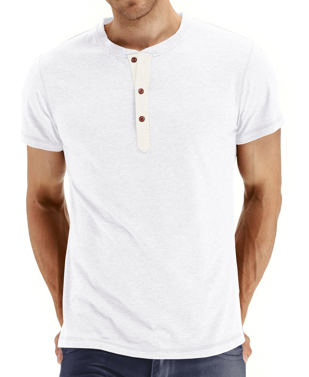 Herren Kurzarmshirt mit innovativem Knopfdesign Echoarchiv