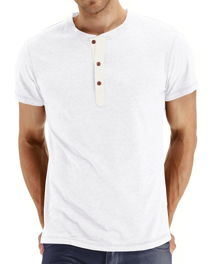 Herren Kurzarmshirt mit innovativem Knopfdesign Echoarchiv