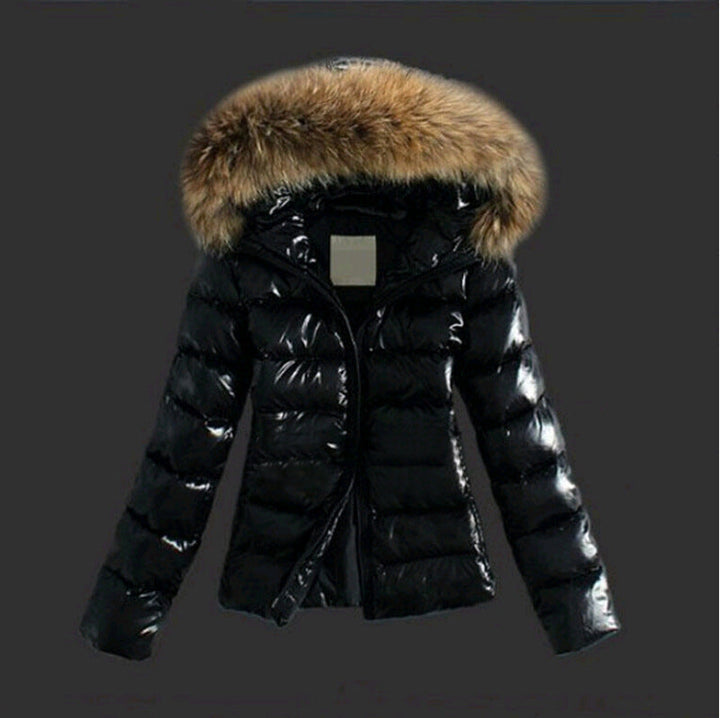 Echoarchiv | Jack mit Pelzkragen - stilvolle schwarze Damen Winterjacke