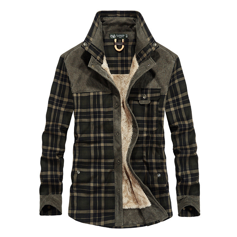 Herren Flanelljacke mit warmem Sherpa-Innenfutter und modischem Karomuster Echoarchiv