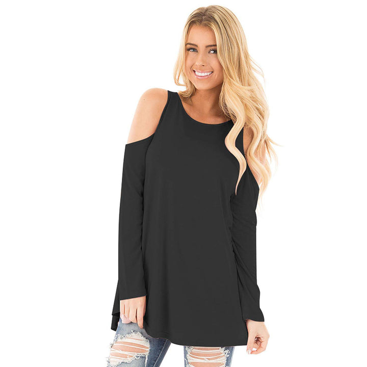 Damen Langarm-Tunika mit Cut-Out-Schultern und weiter Passform Echoarchiv