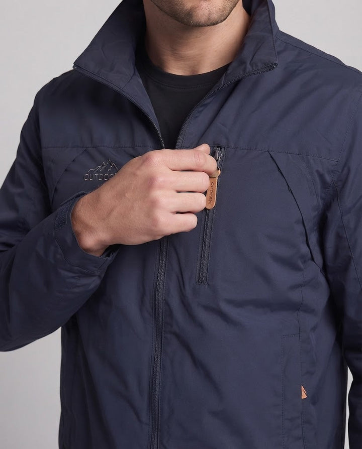 Herren leichter winddichter Nylon‑Reißverschlussblouson mit Stehkragen und Brustreißverschlusstasche Echoarchiv