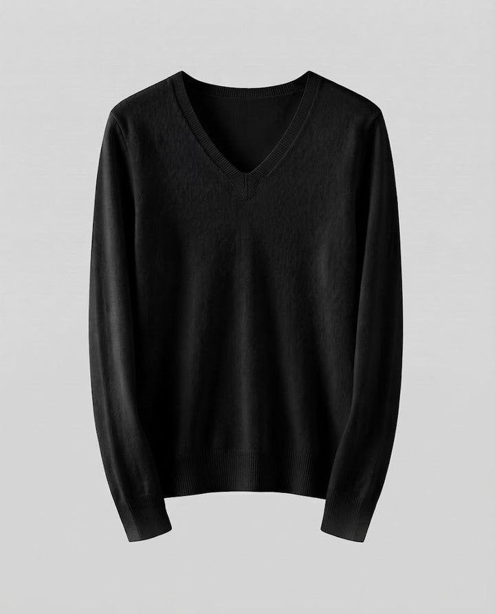 Damen Feinstrick V‑Ausschnittpullover in Kaschmir‑Optik mit schmaler Silhouette Echoarchiv
