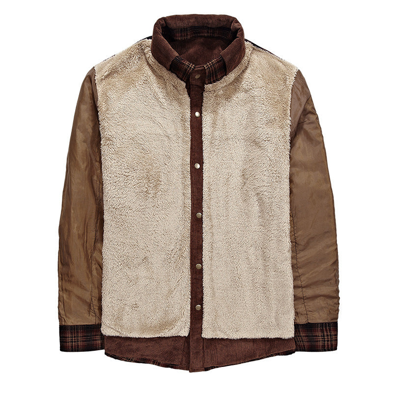 Herren Flanelljacke mit warmem Sherpa-Innenfutter und modischem Karomuster Echoarchiv