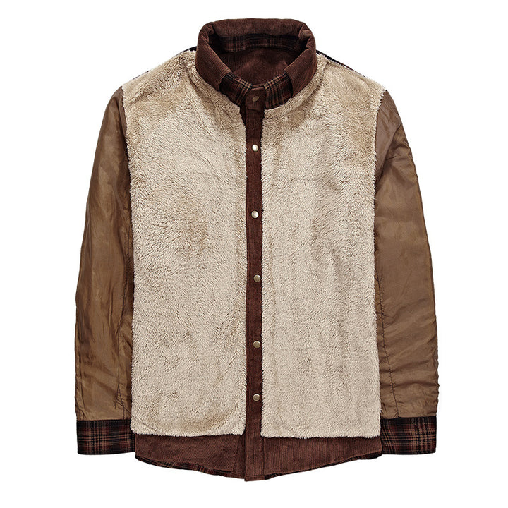 Herren Flanelljacke mit warmem Sherpa-Innenfutter und modischem Karomuster Echoarchiv