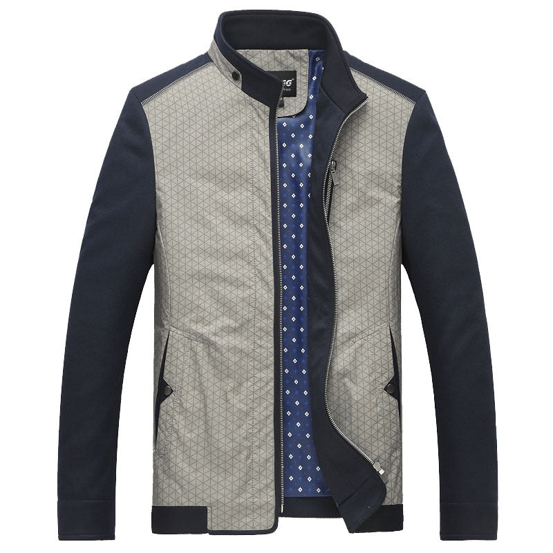 Herren Hybrid-Übergangsjacke mit gesteppter Front, Jersey-Ärmeln und Stehkragen – Taviero