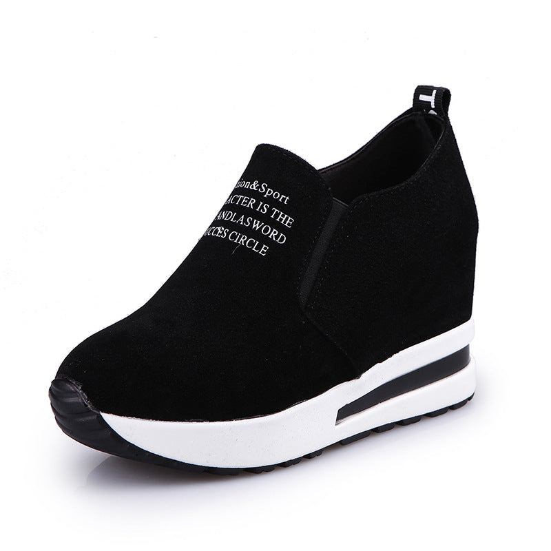 Damen nan Keilabsatz-Sneaker mit Samtoptik und elastischen Einsätzen Echo Archiv