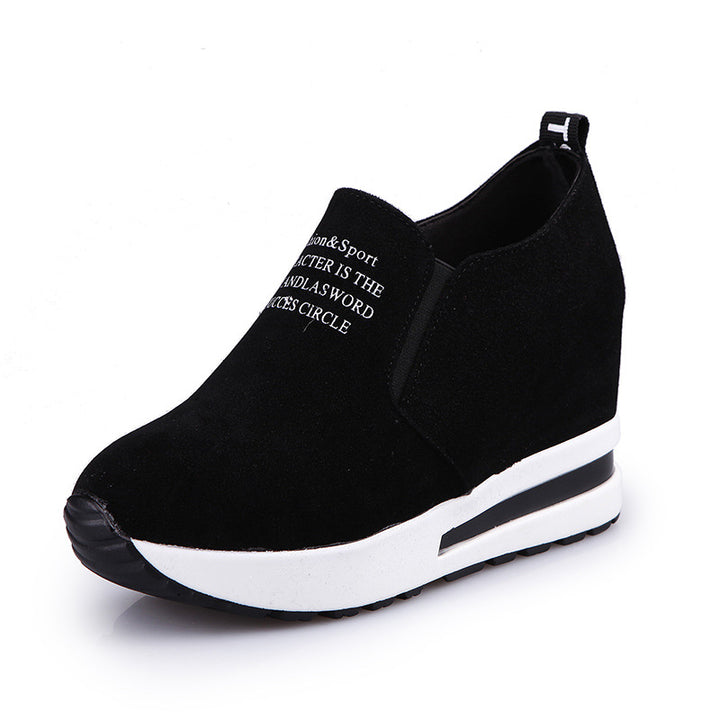 Damen nan Keilabsatz-Sneaker mit Samtoptik und elastischen Einsätzen Echo Archiv
