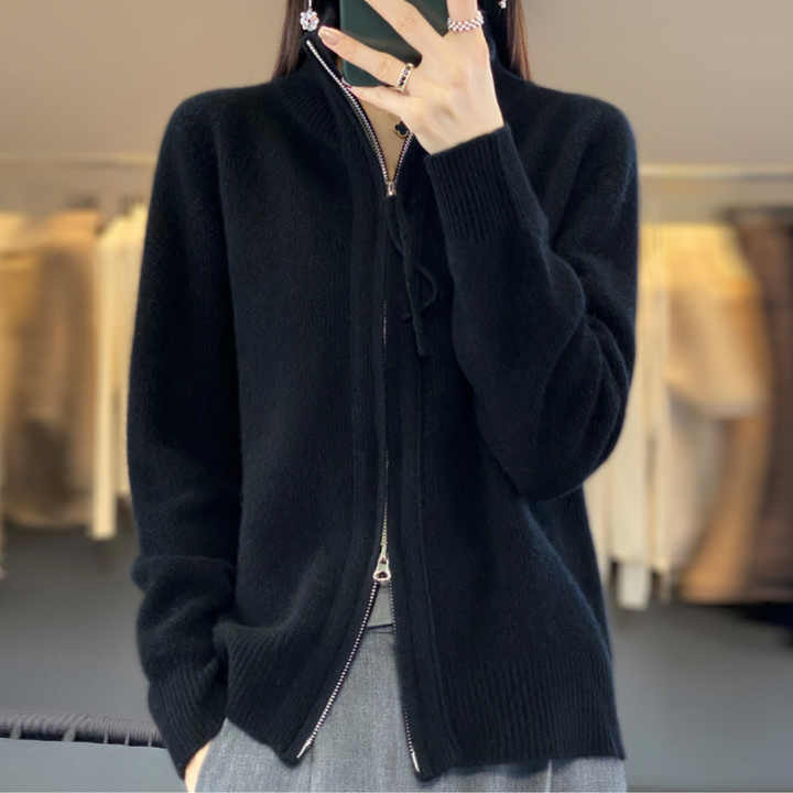 Echoarchiv | Strickjacke mit elegantem Design und Reißverschluss