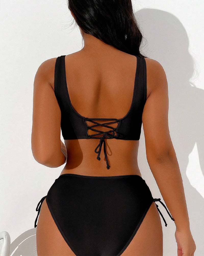Echoarchiv | bikini-badEchoarchivnzug mit kordelzug und schnürung hinten