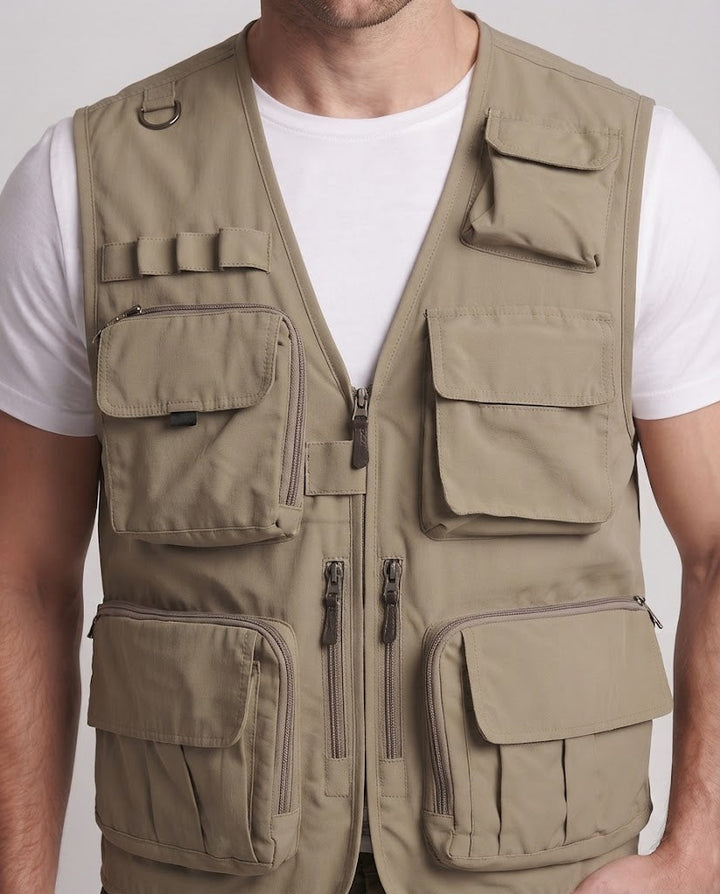 Herren Multifunktionale Angler- und Foto-Utility-Weste mit zahlreichen Taschen Echoarchiv