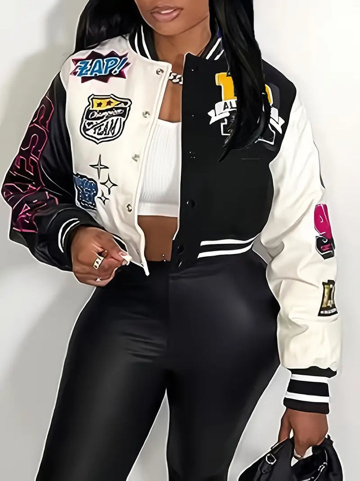 Echoarchiv | Damen Varsity-Jacke mit Briefdruck