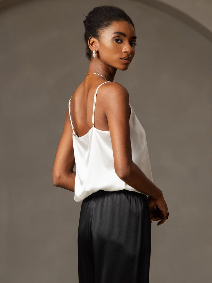 Echoarchiv | Seide Entspannt Spaghettiträger Camisole Top