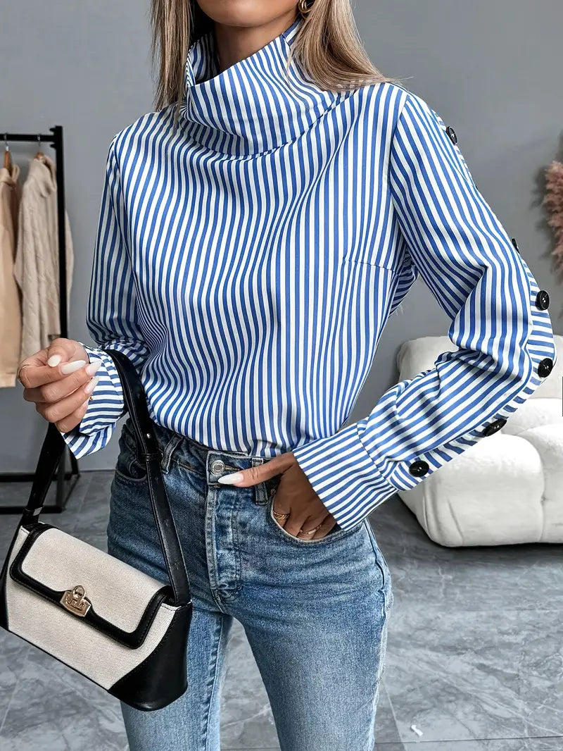 Echoarchiv | Stylische Gestreifte Bluse Aus Baumwolle