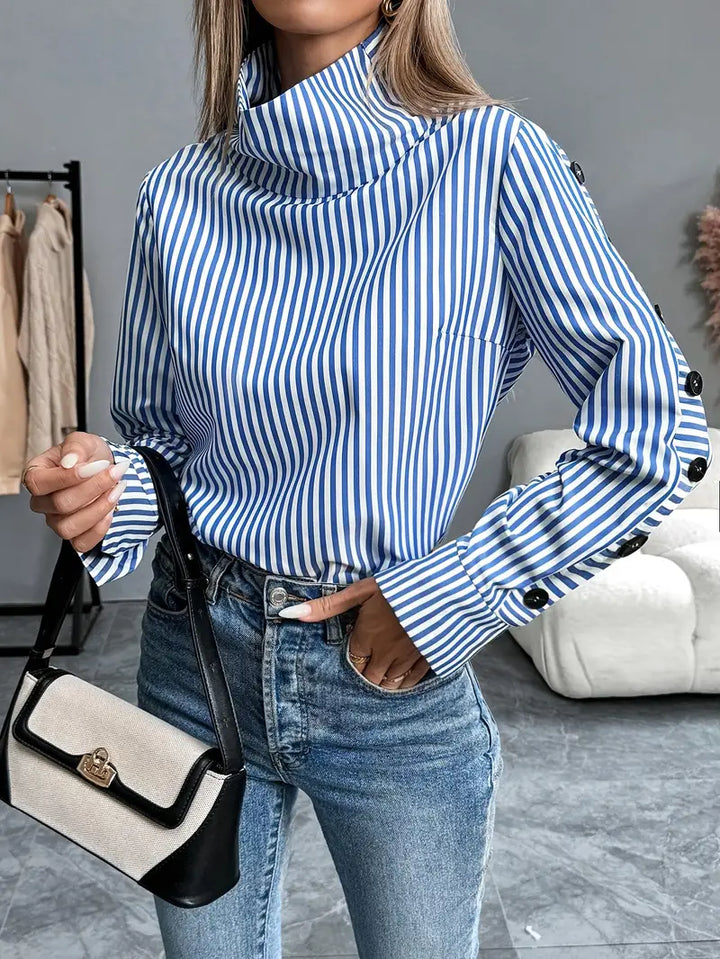 Echoarchiv | Stylische Gestreifte Bluse Aus Baumwolle