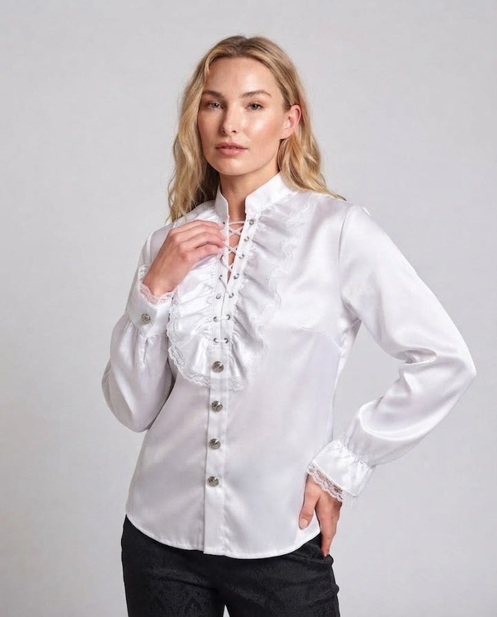 Damen Rüschbluse mit eleganten Details Echo Archiv