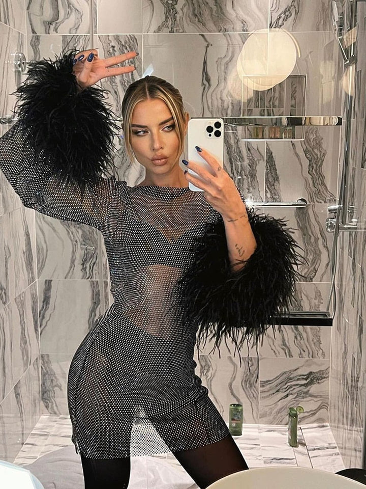 Echoarchiv | Glänzendes Festkleid Mit Mesh-Stoff Für Damen FestEchoarchiv