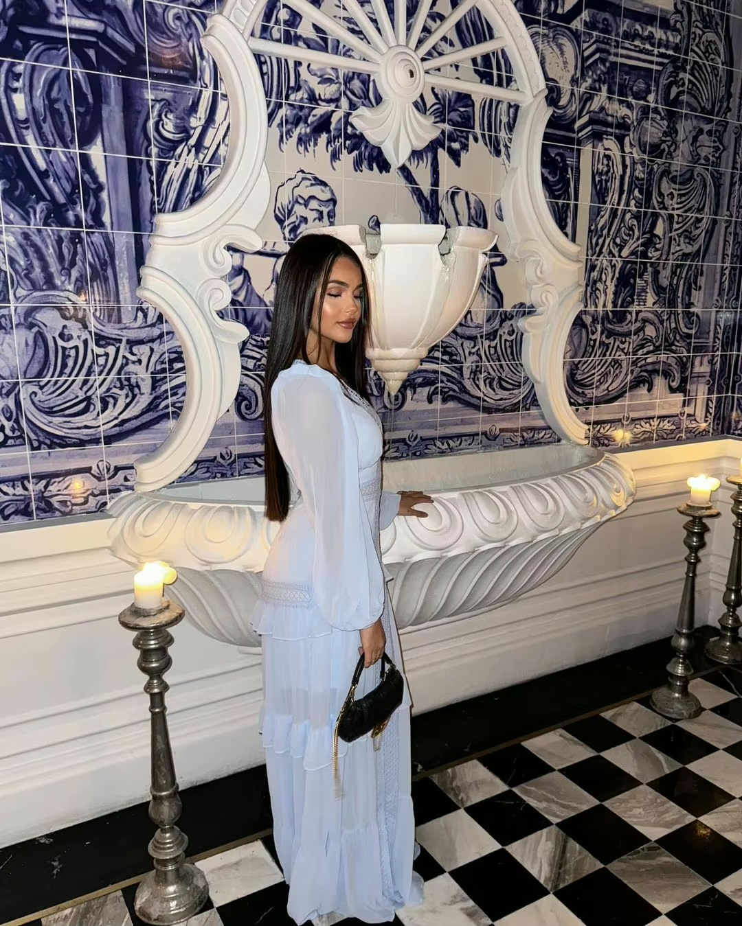 Amy Lange Ärmel Maxi-Kleid Für Damen – Valéora