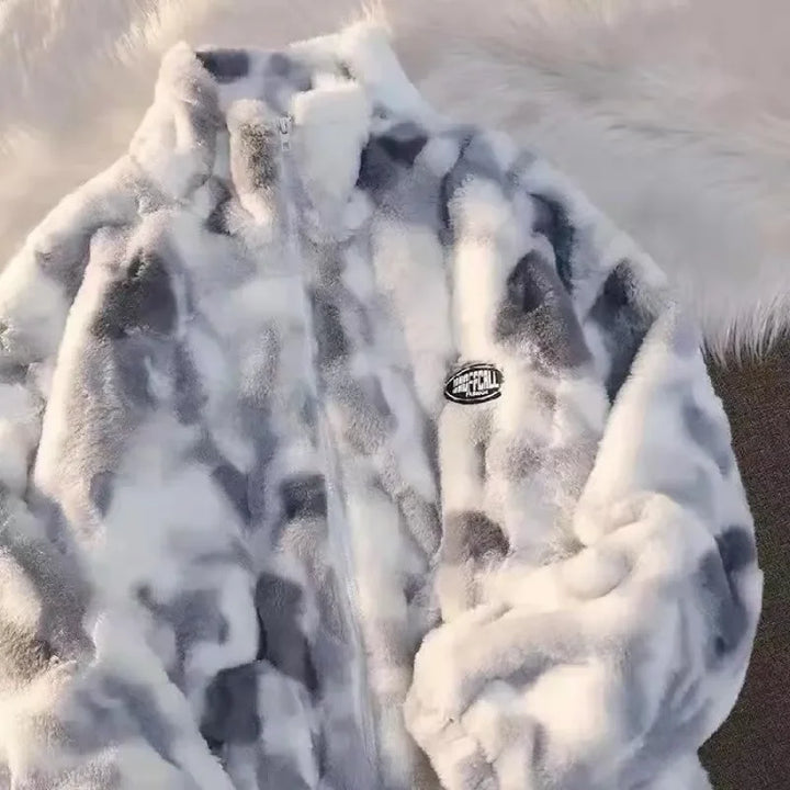 Echoarchiv | Weiche und Trendige Fleece-Jacke mit Tie-Dye-Muster
