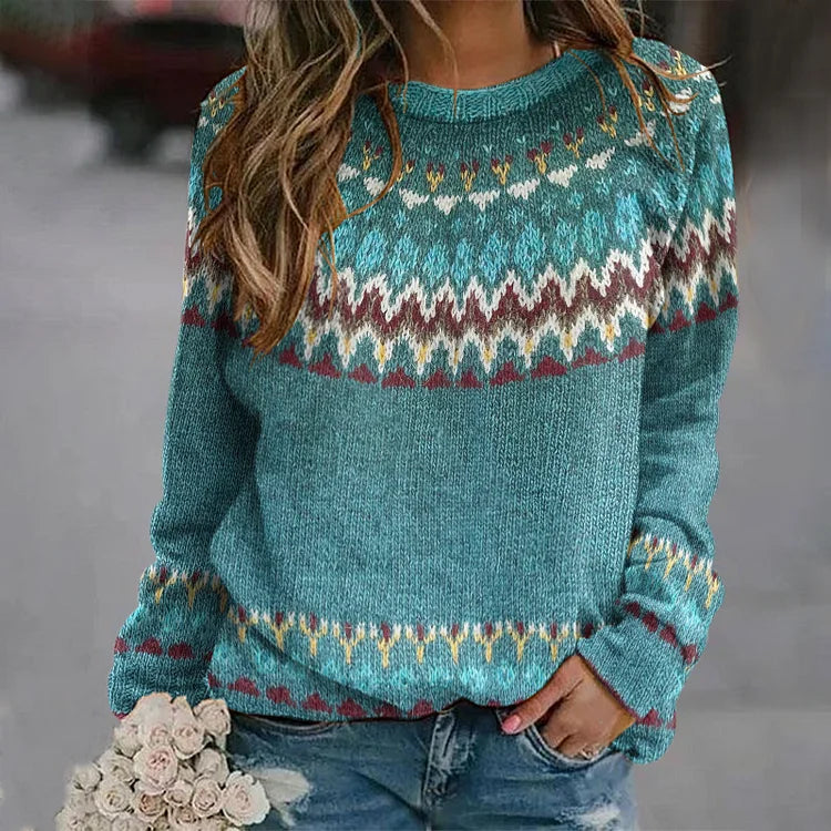 Echoarchiv | Retro-Wellenmuster-Pullover