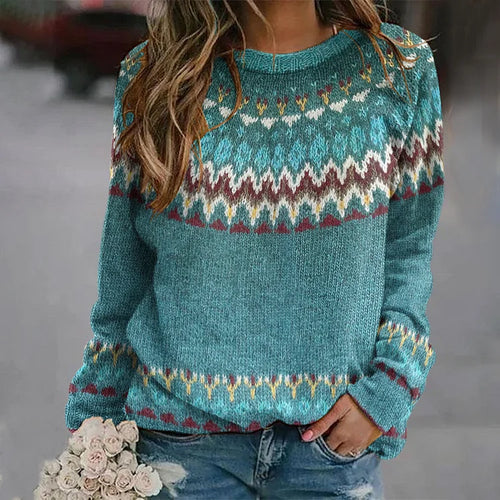 Echoarchiv | Retro-Wellenmuster-Pullover