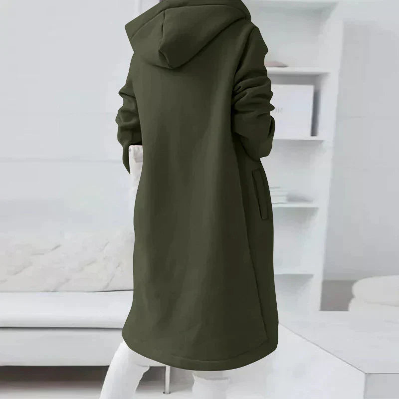 Echoarchiv | Lange Kapuzenjacke mit Reißverschluss
