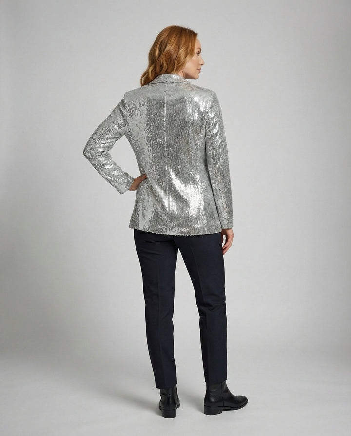 Glamouröser Pailletten Revers Blazer | Echoarchiv
