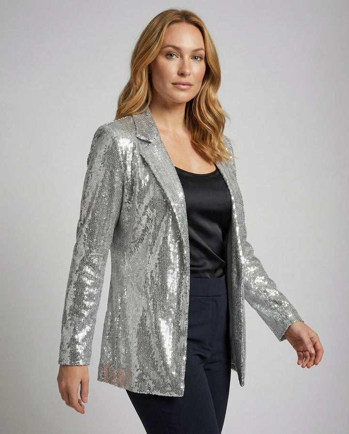 Glamouröser Pailletten Revers Blazer | Echoarchiv
