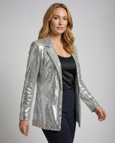 Glamouröser Pailletten Revers Blazer | Echoarchiv