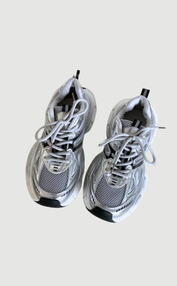 Echoarchiv | Chunky Mesh Sneaker Damen Bequeme & Sportliche Schuhe mit Trendiger Sohle, Grau