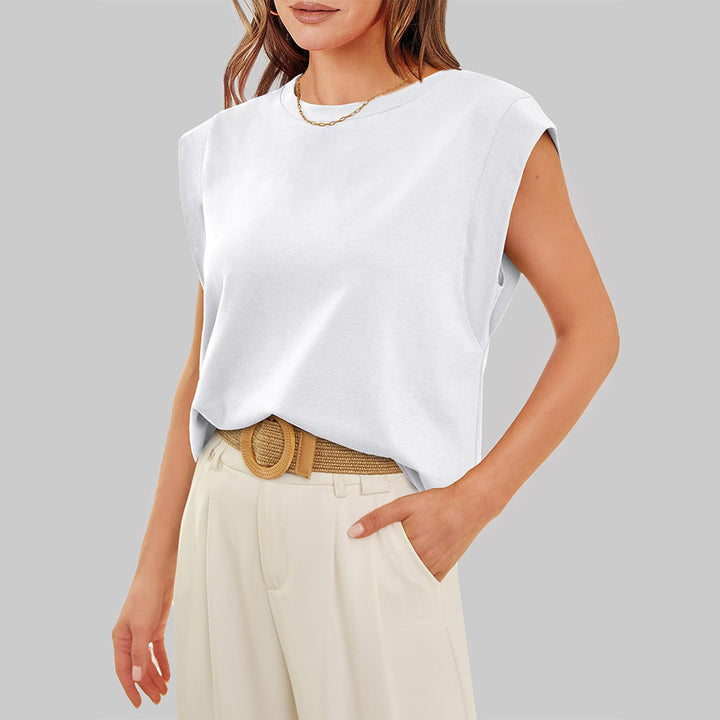 Echoarchiv | Damen Frühling und Sommer Rundhals Ärmelloses T-Shirt