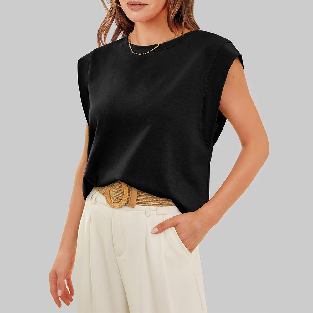 Echoarchiv | Damen Frühling und Sommer Rundhals Ärmelloses T-Shirt