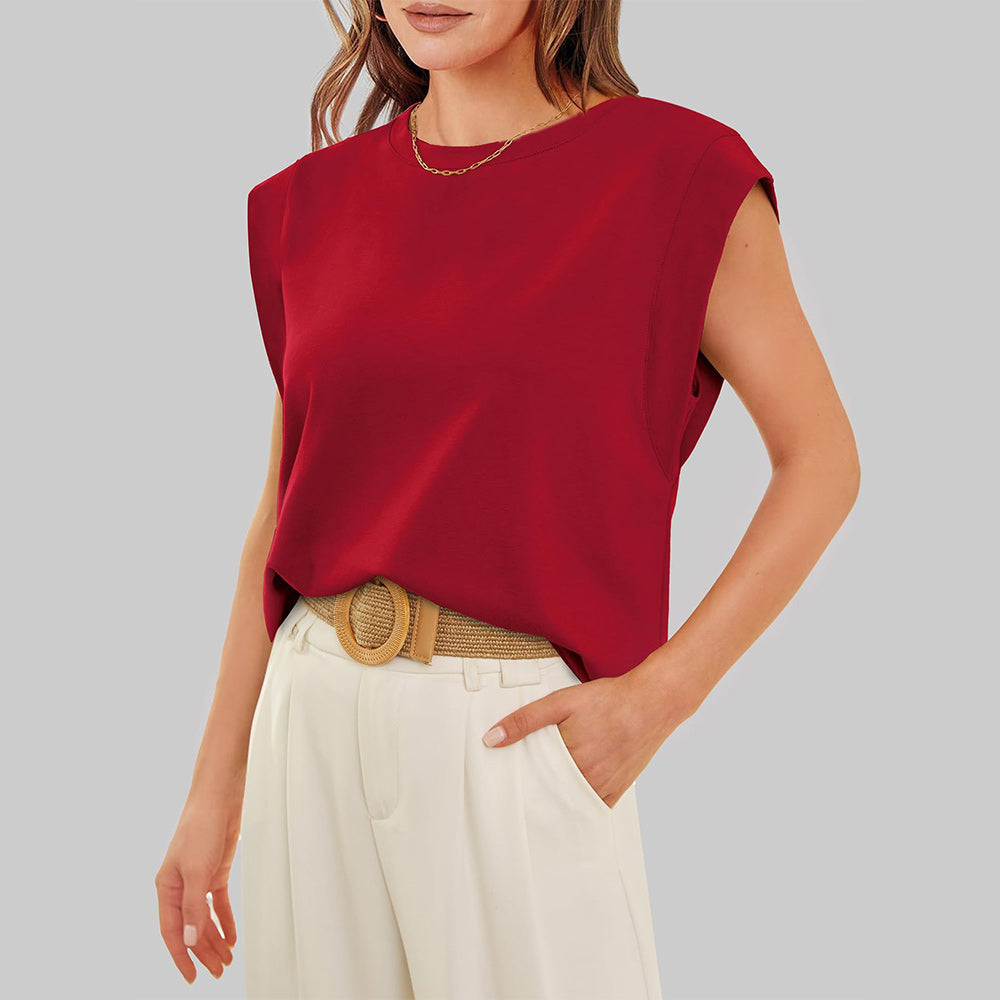 Echoarchiv | Damen Frühling und Sommer Rundhals Ärmelloses T-Shirt