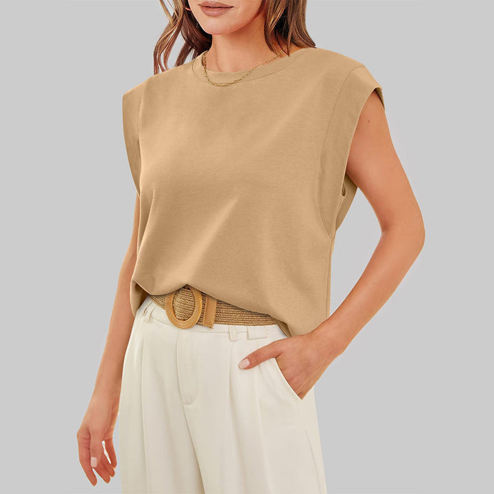 Echoarchiv | Damen Frühling und Sommer Rundhals Ärmelloses T-Shirt