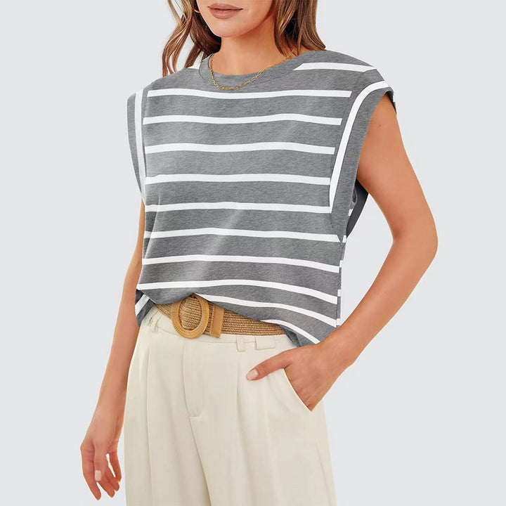 Echoarchiv | Damen Frühling und Sommer Rundhals Ärmelloses T-Shirt