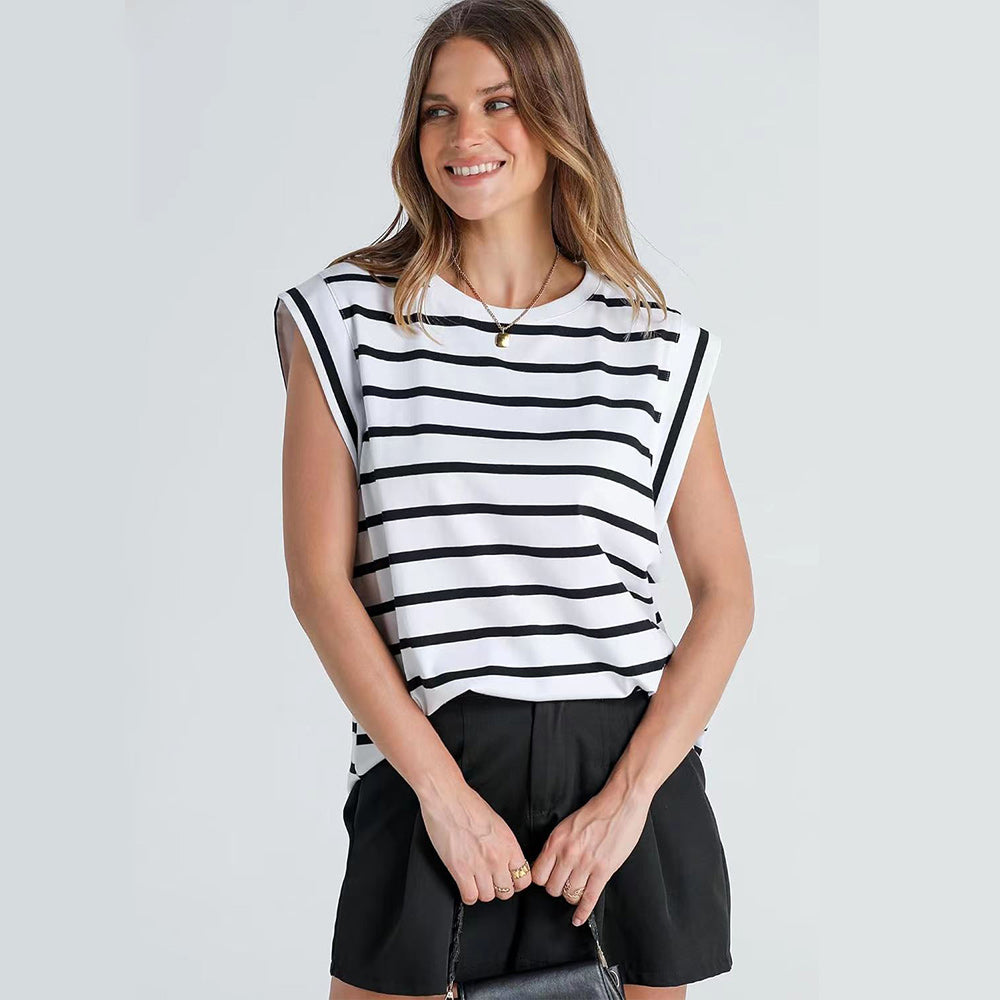 Echoarchiv | Damen Frühling und Sommer Rundhals Ärmelloses T-Shirt