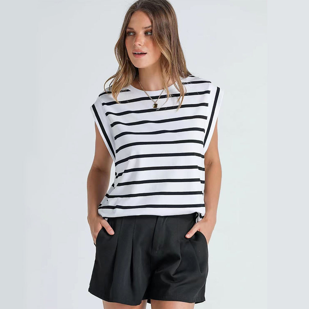 Echoarchiv | Damen Frühling und Sommer Rundhals Ärmelloses T-Shirt