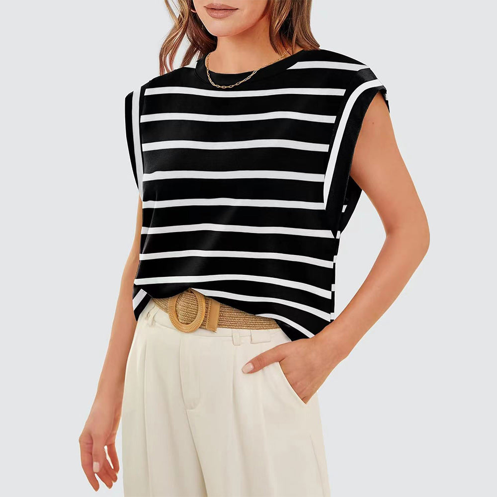 Echoarchiv | Damen Frühling und Sommer Rundhals Ärmelloses T-Shirt