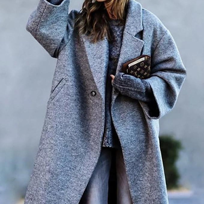 Herren Mantel Lang | Oversized Wintermantel mit Notch-Lapel & Taschen – Montevé