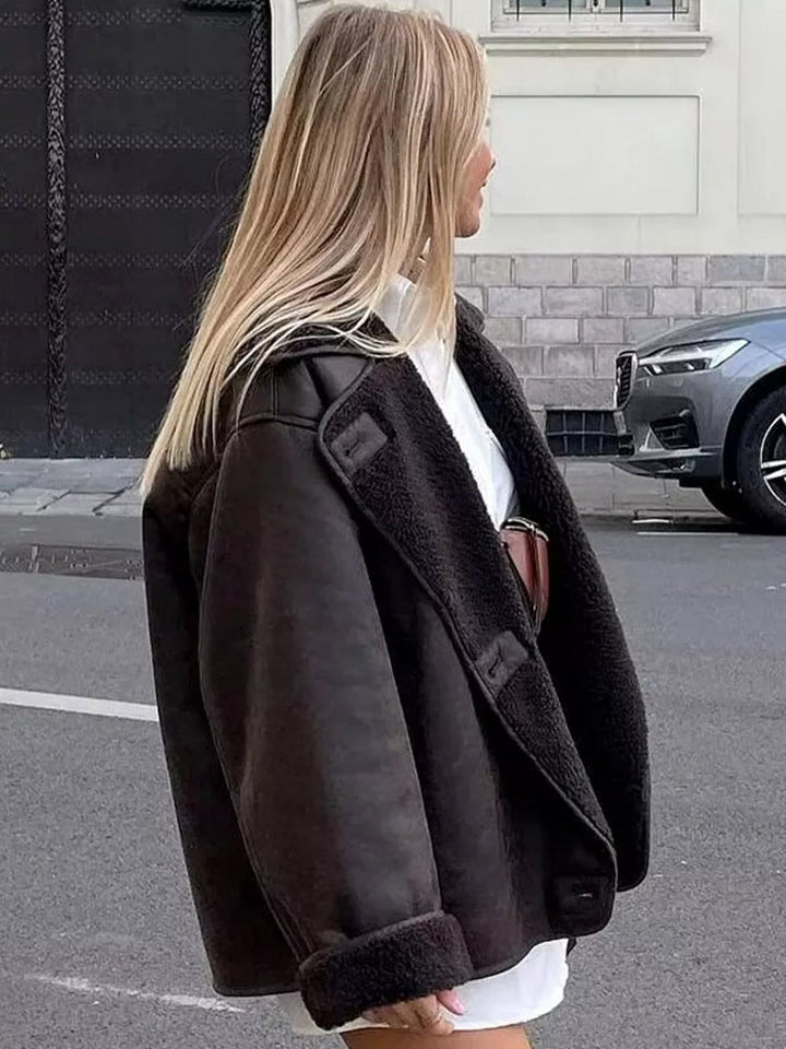 Oversized  Damenjacke mit Fell