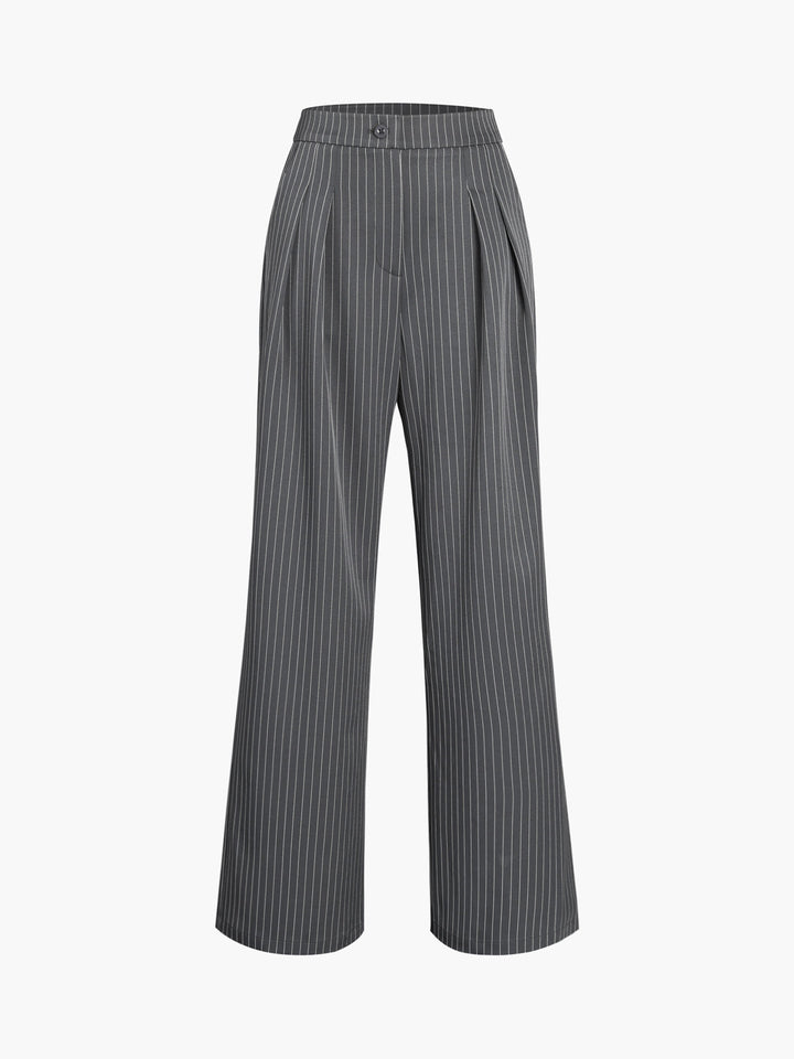 Echoarchiv | Elegante Nadelstreifen-Faltenhose mit Weitem Bein