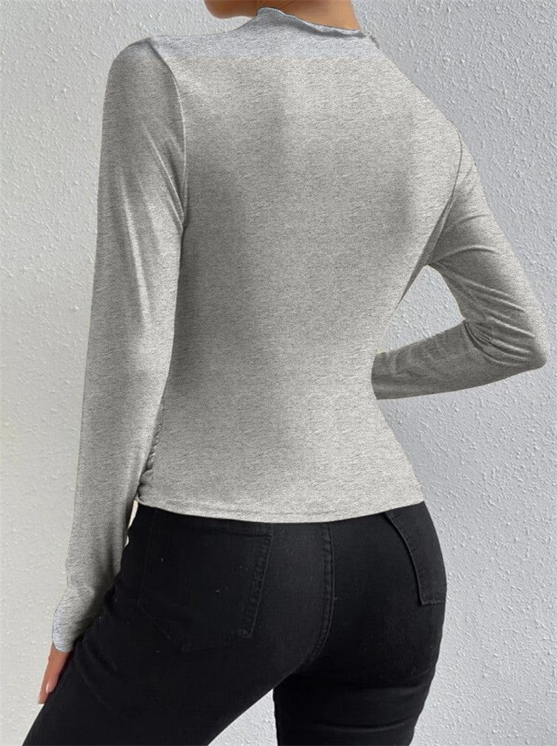 Echoarchiv | Elegantes Ruching Langarmshirt