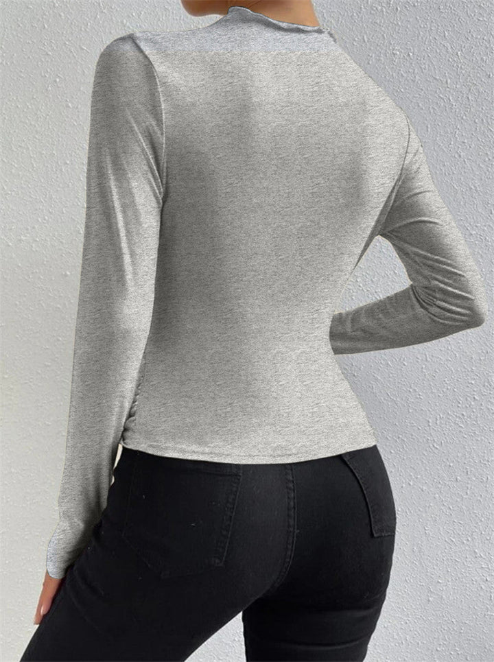Echoarchiv | Elegantes Ruching Langarmshirt