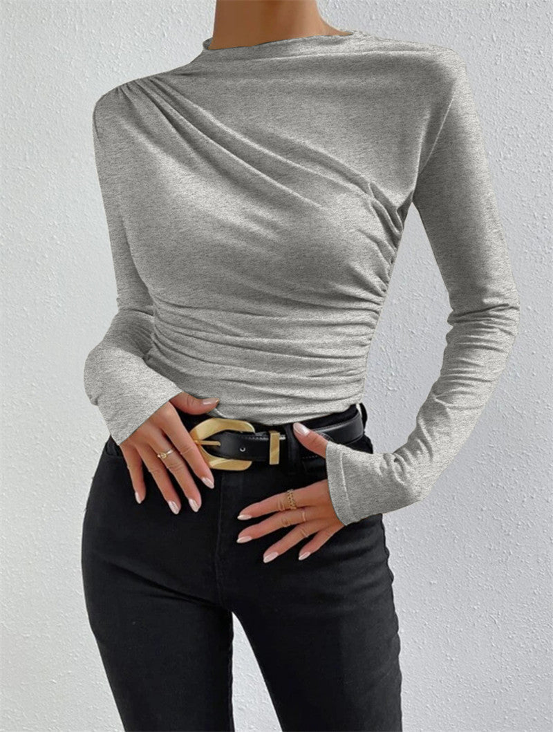 Echoarchiv | Elegantes Ruching Langarmshirt