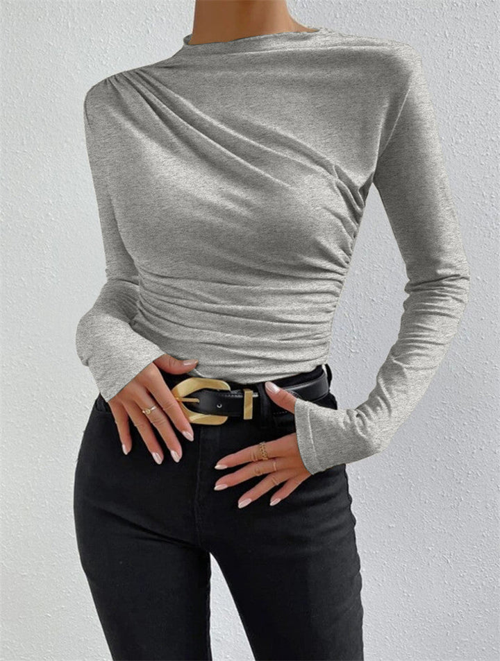 Echoarchiv | Elegantes Ruching Langarmshirt