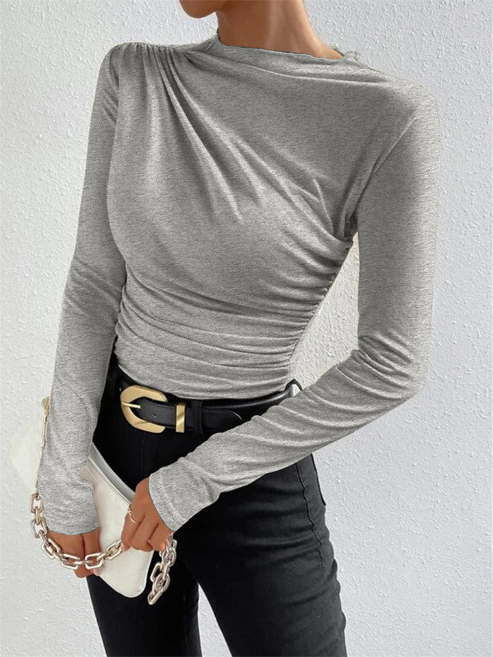 Echoarchiv | Elegantes Ruching Langarmshirt